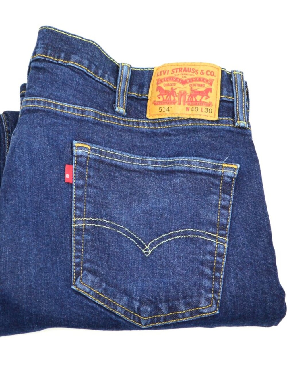 Levi's 514 Men's Size W40 L30 Blue Loose Straight Fit Dark Wash Jeans